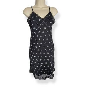 Wild Fable Black Butterfly Slip Dress Small